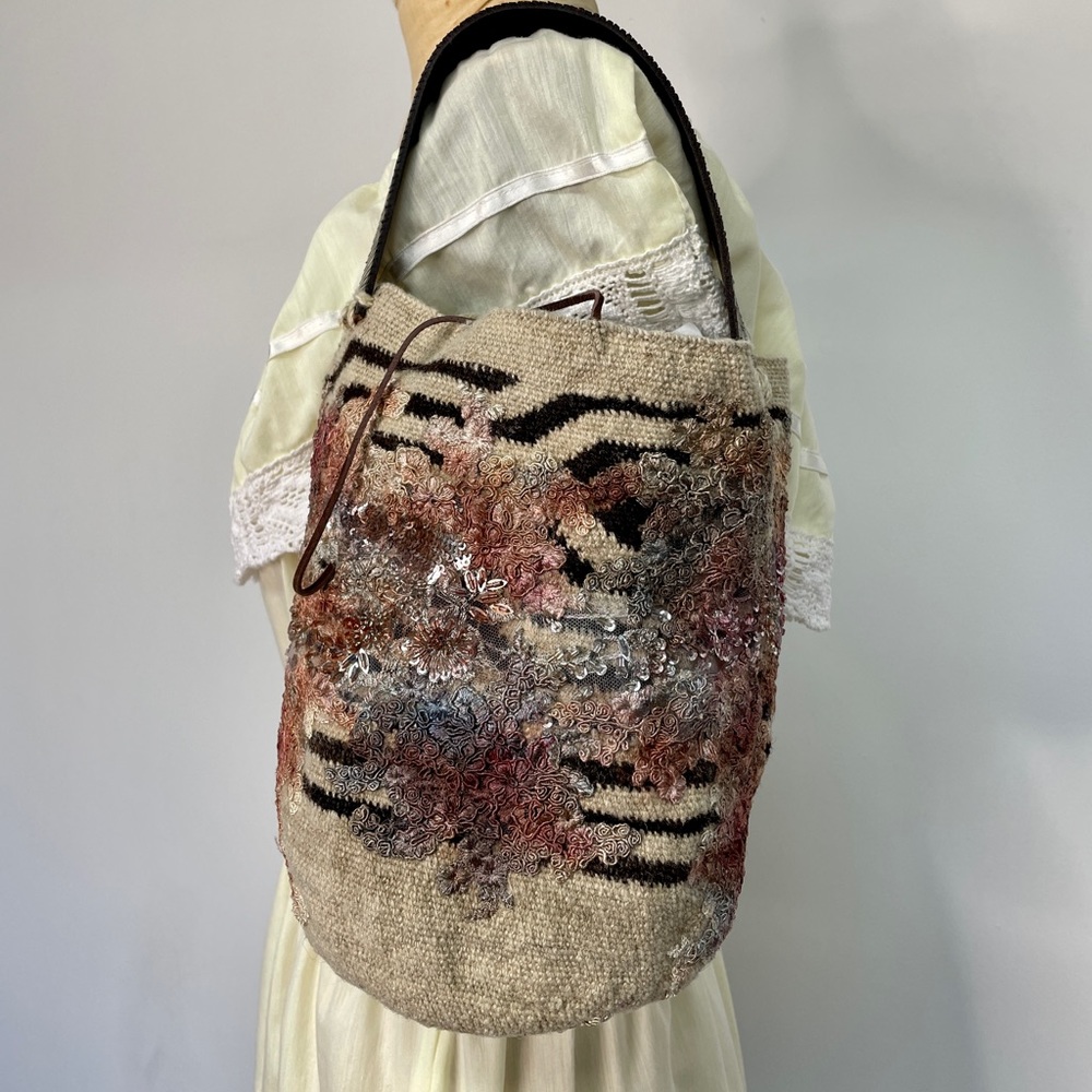 Bohemian Claudia Akel Embroidered Bucket Bag